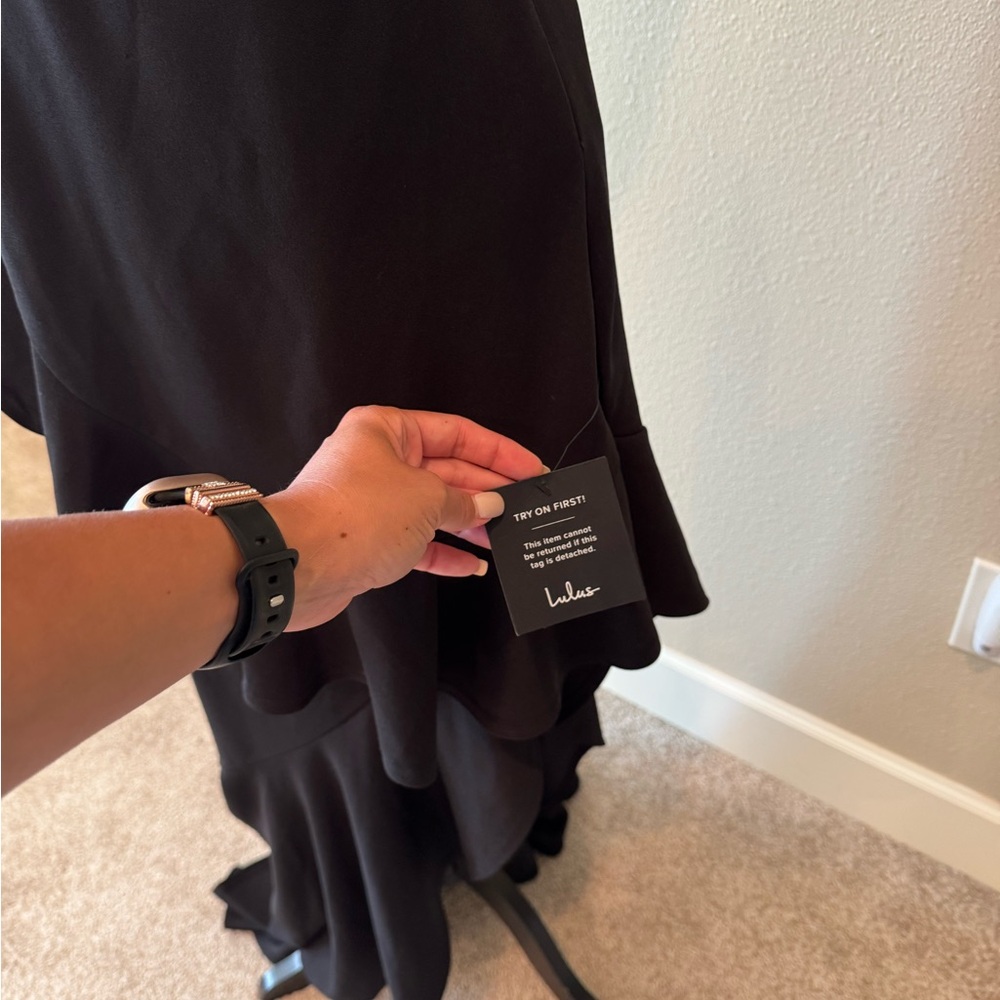 Lulus Elegant Black One-Shoulder Dress - Picture 6 of 8